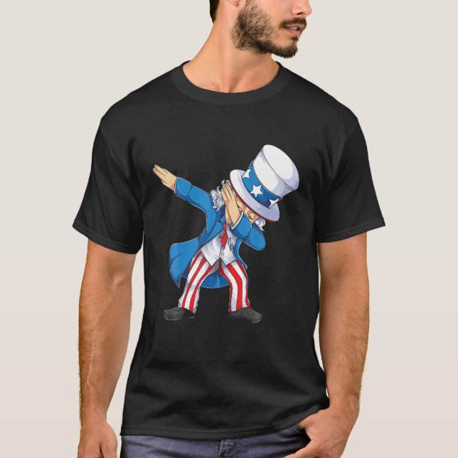 T-shirt Dabbing Oncle Sam 4 juillet usa Kids Boys Hommes w (Devant)