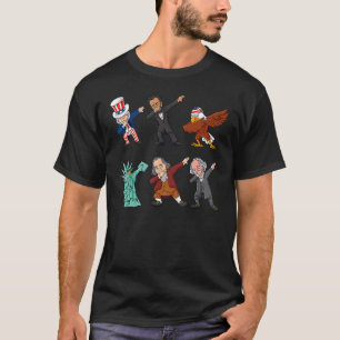 T-shirt Dabbing Oncle Sam Et Amis 4 juillet Garçons Gir