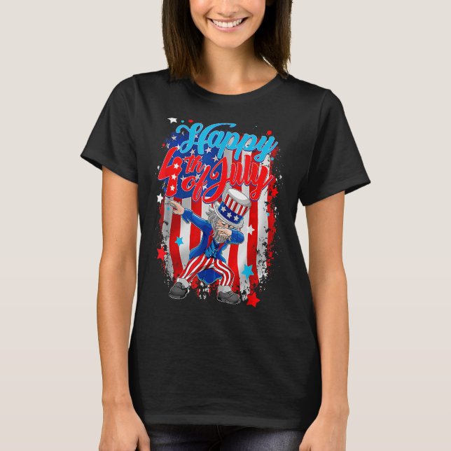 T-shirt Dabbing Oncle Sam Happy 4 juillet (Devant)