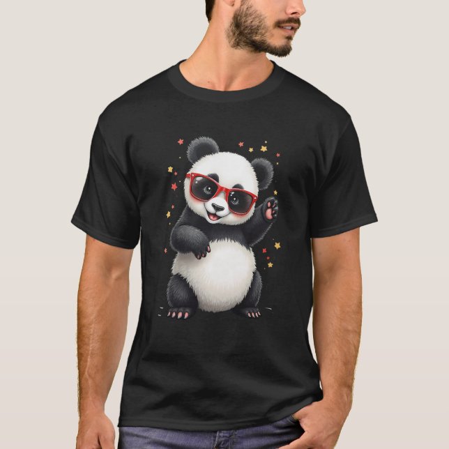 T-shirt Dabbing Panda - Animal Cool Dance Tee (Devant)