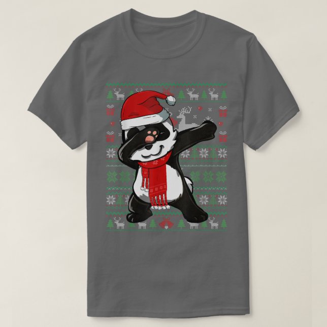 T-shirt Dabbing Panda laide fête de Noël C (Design devant)