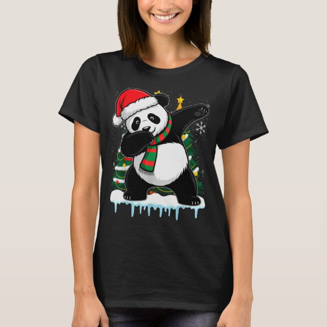 T-shirt Dabbing Panda Santa Christmas Kids Boys Men Xmas B (Devant)