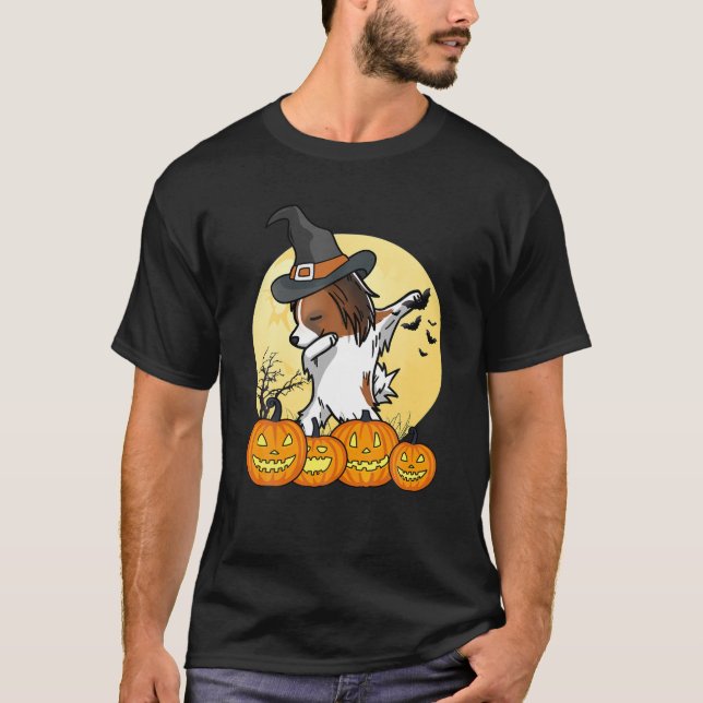 T-shirt Dabbing Papillon Dab Dance Funny Chien Halloween G (Devant)