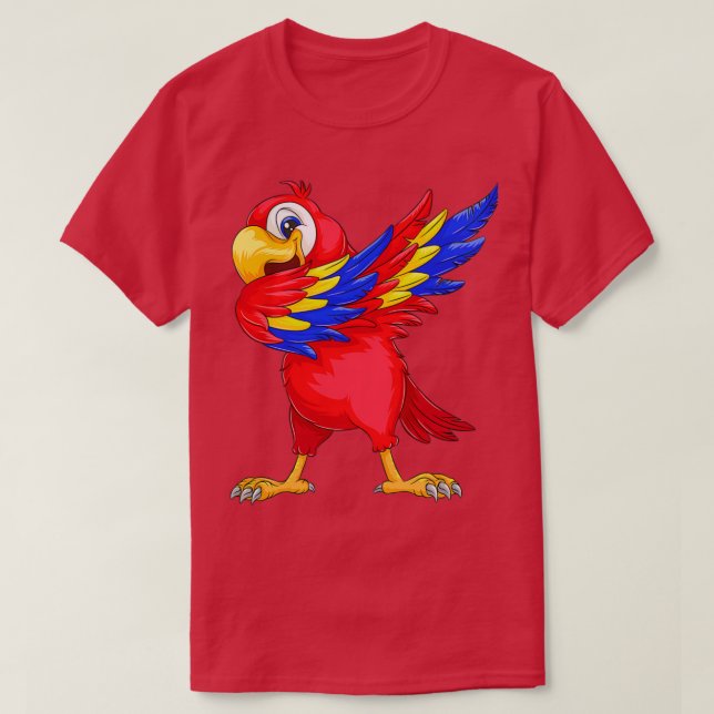 T-shirt Dabbing Parrot Art Drôle Talking Macaw Dab Dance G (Design devant)