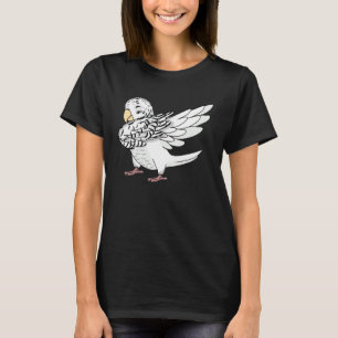 T-shirt Dabbing Parrot I White Budgie Budgerigar