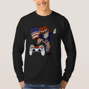T-shirt Dabbing Patriotic Gamer 4 juillet jeu vidéo Con