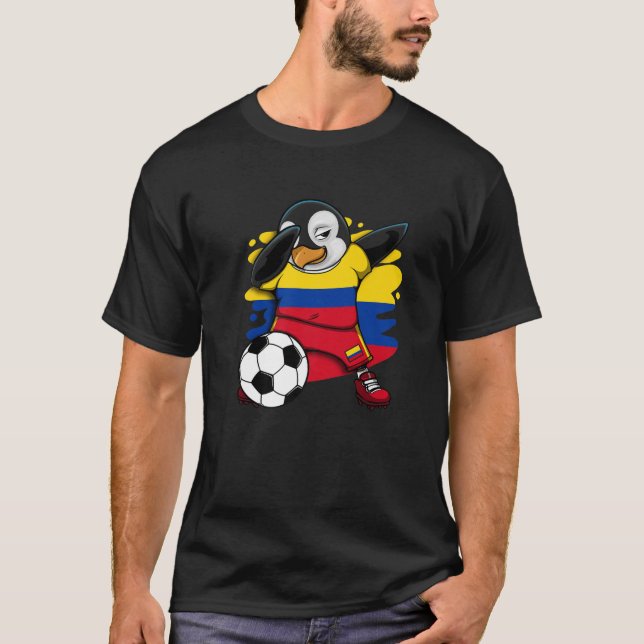 T-shirt Dabbing Penguin Colombia Fans de football Jersey F (Devant)