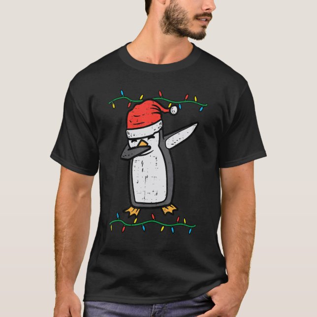 T-shirt Dabbing Penguin Dab Xmas Christmas Boys Kids Youth (Devant)