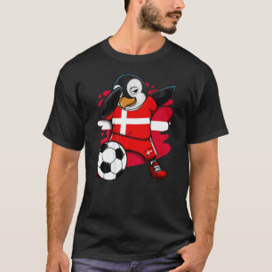T-shirt Dabbing Penguin Danemark Fans de football Jersey F