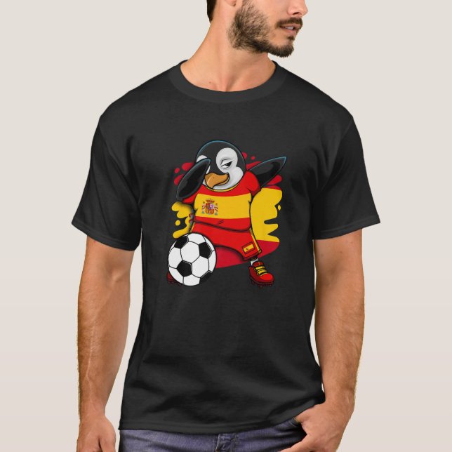 T-shirt Dabbing Penguin Espagne Fans de football Jersey Dr (Devant)