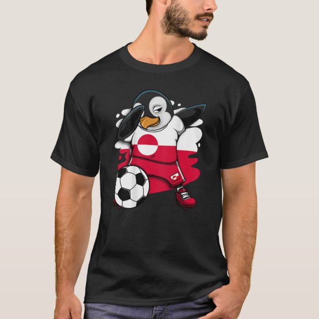 T-shirt Dabbing Penguin Groenland Fans de football Jersey  (Devant)
