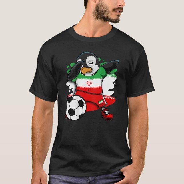 T-shirt Dabbing Penguin Iran Soccer Fans Jersey Football L (Devant)