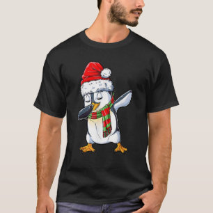 T-shirt Dabbing Penguin Père Noël Filles de Noël Garçons E