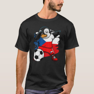 T-shirt Dabbing Penguin République tchèque Fans de footbal