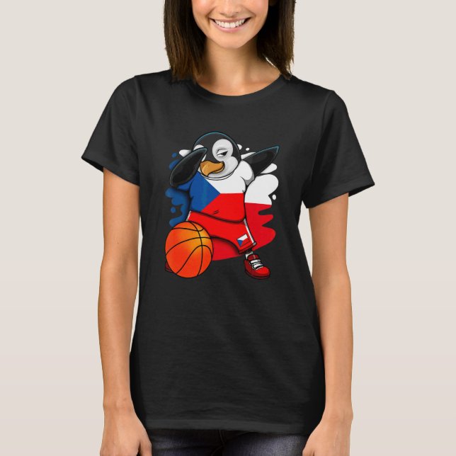 T-shirt Dabbing Penguin République tchèque Ventilateurs de (Devant)