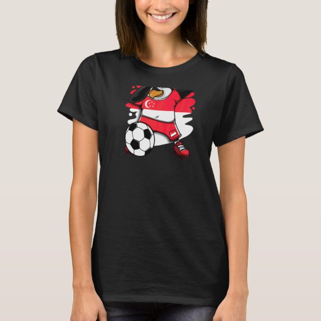 T-shirt Dabbing Penguin Singapour Fans de football Jersey  (Devant)