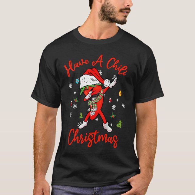 T-shirt Dabbing Pepper Have A Chili Christmas Ugly Xmas (Devant)