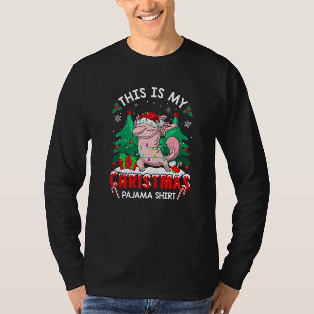 T-shirt Dabbing Père Noël Axolotl Lights Amusant C'Est Mon (Devant)