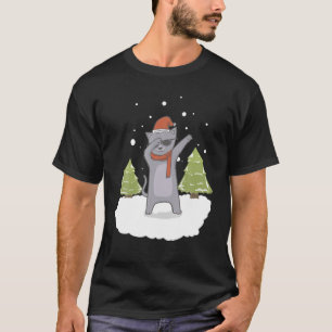 T-shirt Dabbing Père Noël Chat Funny Christmas Chat Propri