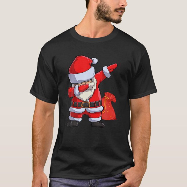 T-shirt Dabbing Père Noël Christmas Dab Dance Cadeau Pour  (Devant)