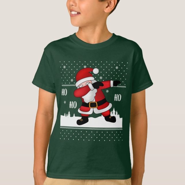 T-shirt Dabbing Père Noël Christmas drôle (Devant)