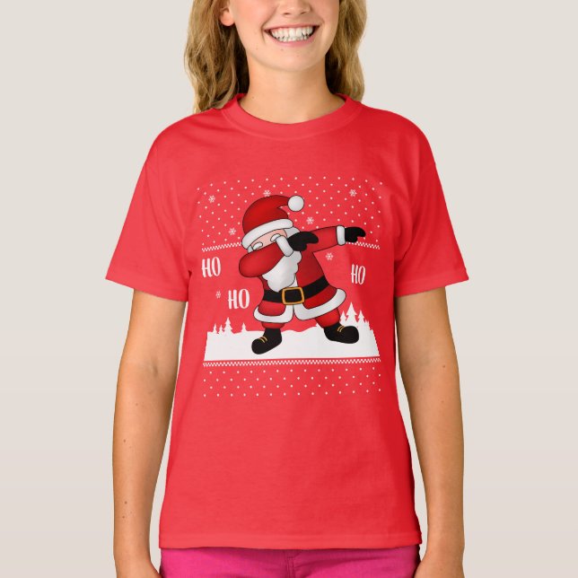 T-shirt Dabbing Père Noël Christmas drôle (Devant)