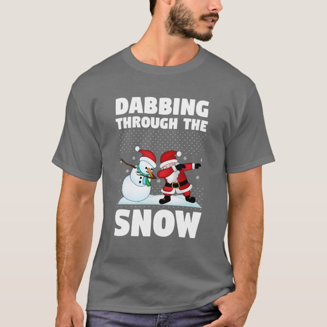 T-shirt Dabbing Père Noël Christmas drôle (Devant)
