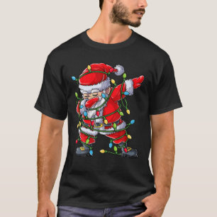 T-shirt Dabbing Père Noël Christmas Tree Lights Noël Cadea
