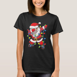 T-shirt Dabbing Père Noël Dans Le Visage Masque Filles Gar