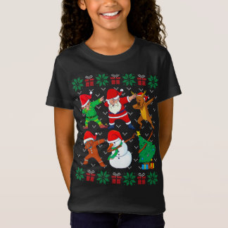 T-Shirt Dabbing Père Noël Elf Amis Douille moche Xmas