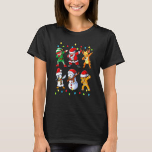 T-shirt Dabbing Père Noël Elf Friends Costume de famille d