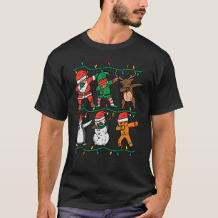 T-shirt Dabbing Père Noël Elf Penguin Noël Garçons Enfants