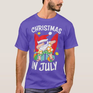 T-shirt Dabbing Père Noël Noël en juillet Enfants Hawaiia