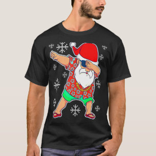T-shirt Dabbing Père Noël Noël Été Tropical Hawaiian X