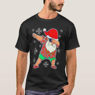 T-shirt Dabbing Père Noël Noël Été Tropical Hawaiian X
