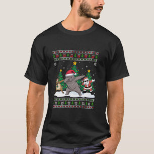 T-shirt Dabbing Père Noël Reindeer Shar Pei Chien Lumières