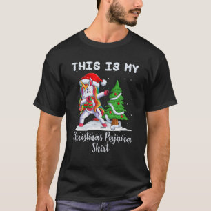 T-shirt Dabbing Père Noël Unicorne C'Est Mon P De Noël