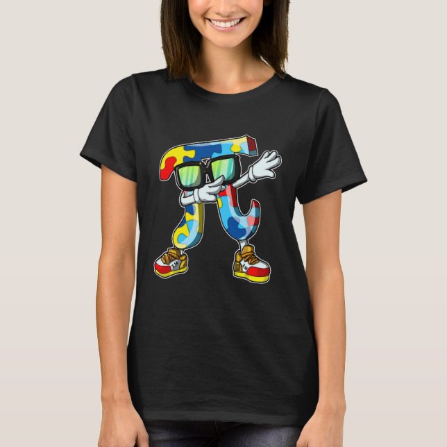 T-shirt Dabbing Pi 3 14 Puzzle Autism Awareness For Men Wo (Devant)