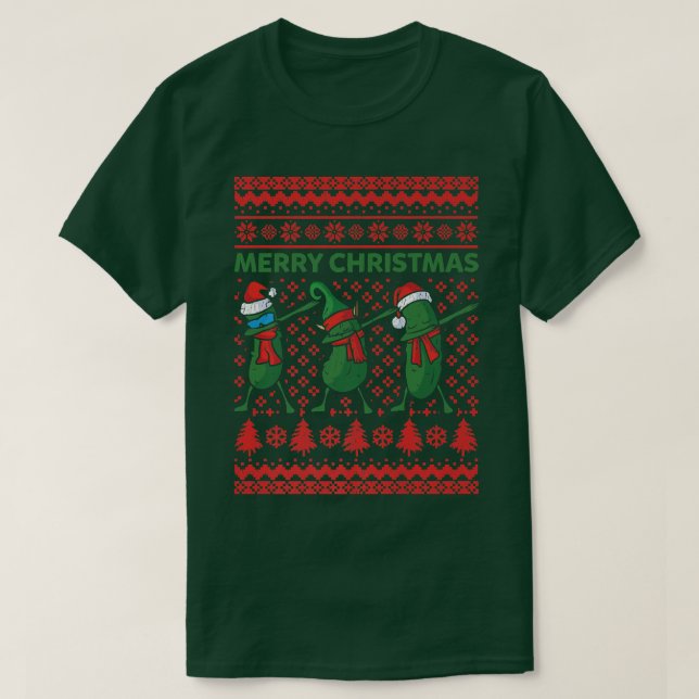 T-shirt Dabbing Picks with Santa Hat Vegan Noël (Design devant)