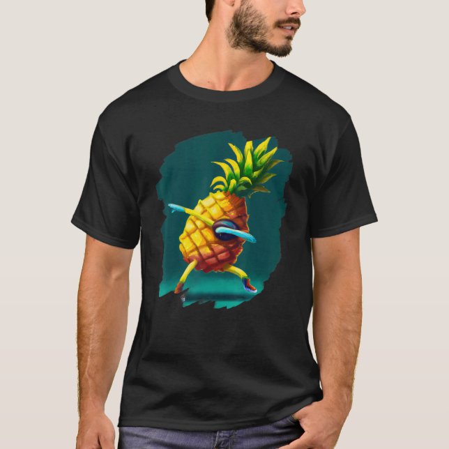 T-shirt Dabbing Pineapple Aloha Sunglasses Beach Dance Haw (Devant)