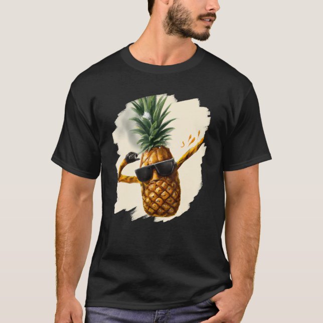 T-shirt Dabbing Pineapple Aloha Sunglasses Beach Dance Haw (Devant)