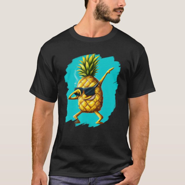 T-shirt Dabbing Pineapple Aloha Sunglasses Beach Dance Haw (Devant)
