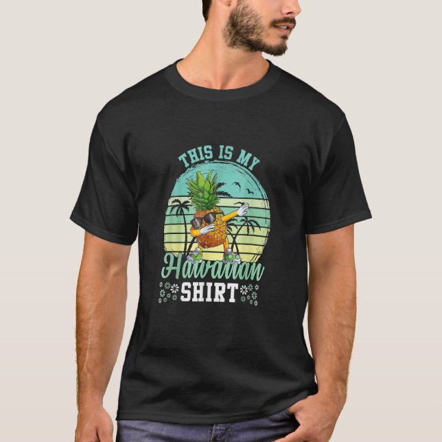 T-shirt Dabbing Pineapple Hawaiian   Tropical Aloha Beache (Devant)