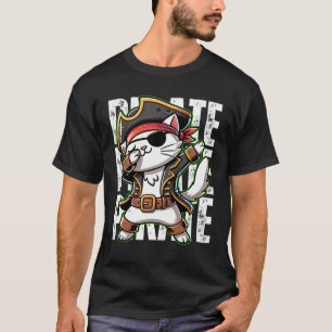 T-shirt Dabbing Pirate Cat Pirate Party Man Cute Cat Boy L