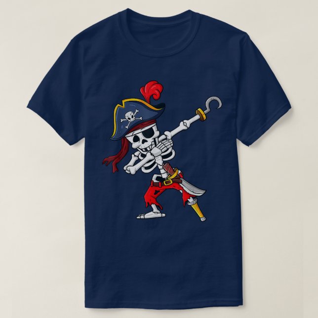 T-shirt Dabbing Pirate Skeleton drôle Halloween 2022  (Design devant)