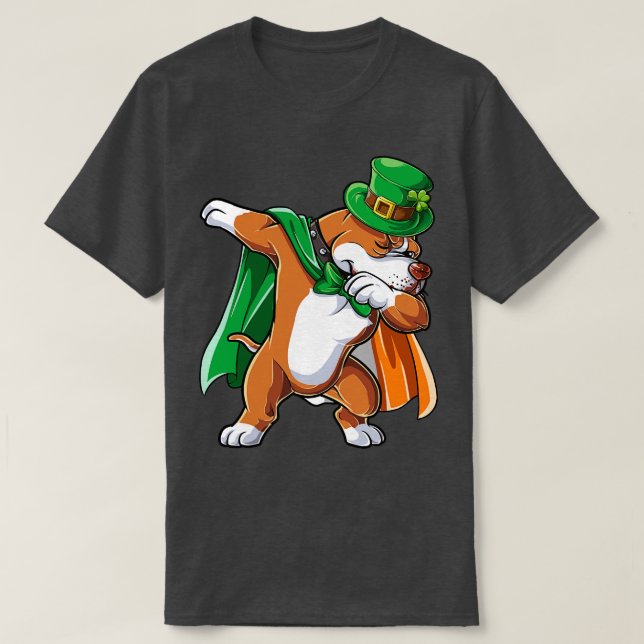 T-shirt Dabbing Pitbul Irish Leprechaun Jour de la Saint P (Design devant)