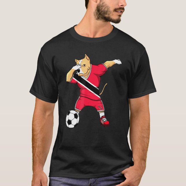 T-shirt Dabbing Pitbull Fans de football de Trinité-et-Tob (Devant)