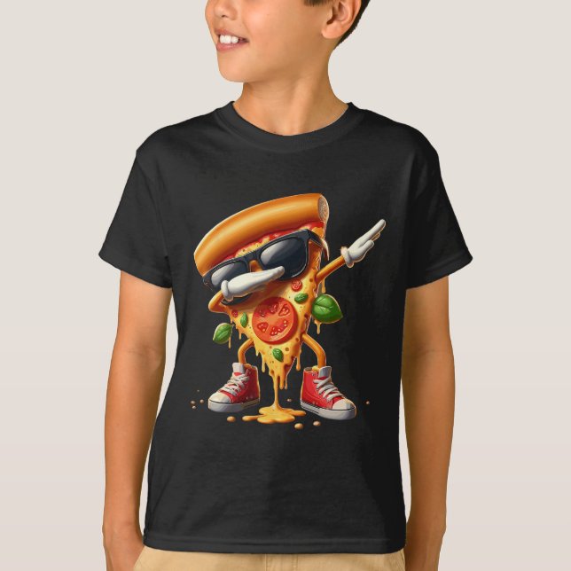 T-shirt Dabbing Pizza Slice Dancing Pizza Lover Garçon drô (Devant)