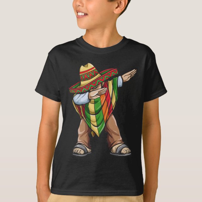 T-shirt Dabbing Poncho Cinco De Mayo Festival Mexicain Som (Devant)