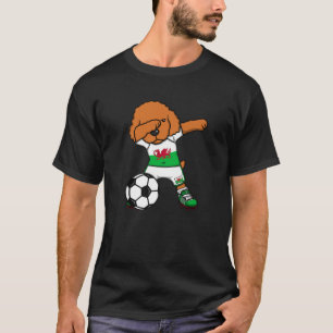 T-shirt Dabbing Poodle Chien Pays de Galles Fans de footba